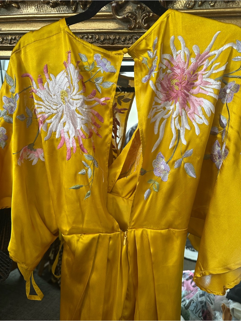 ASOS Marigold Silk Dress w/ Embroidery - Picture 6 of 7